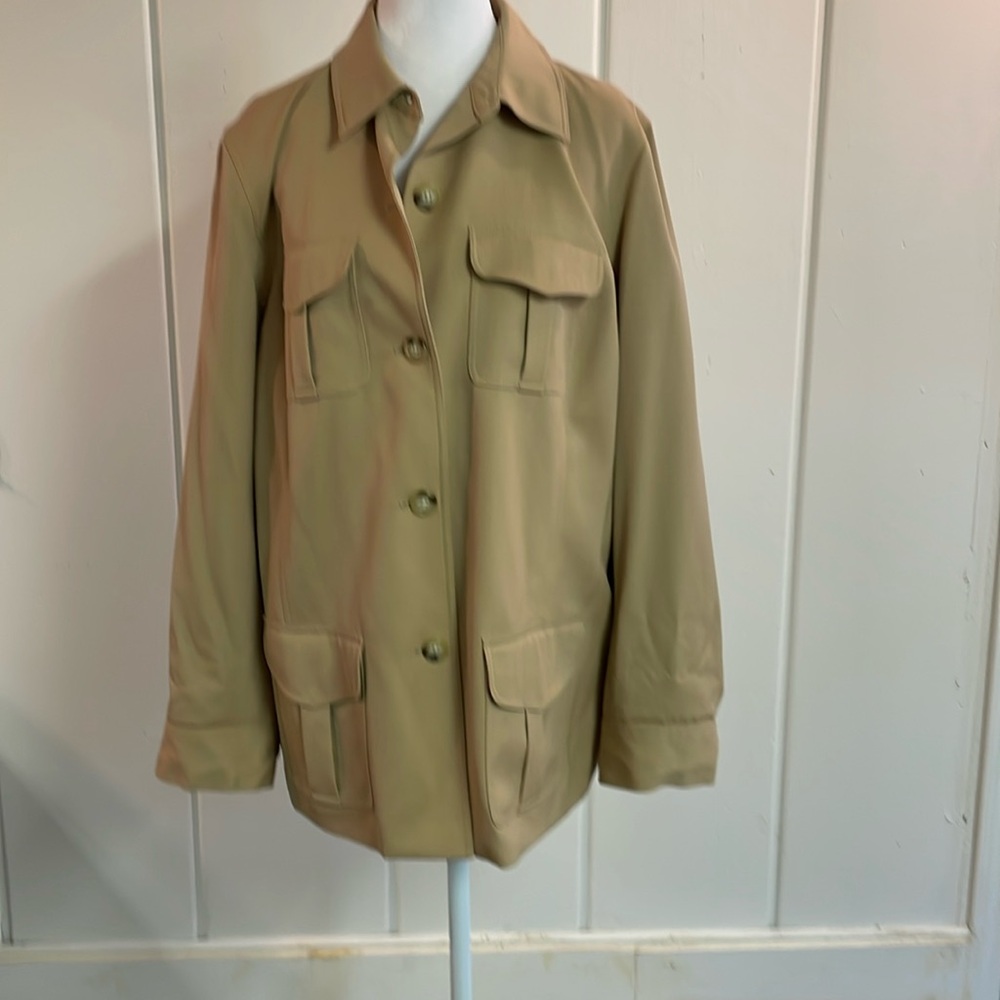 Khaki color safari jacket with belt